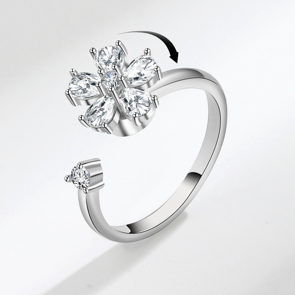 Spinning Flower Anxiety Minimalist Ring Gullei.com