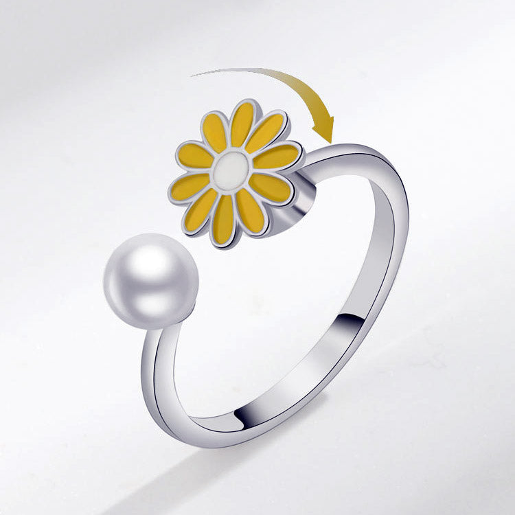Floral Spinner Fidget Ring for Women Gullei.com