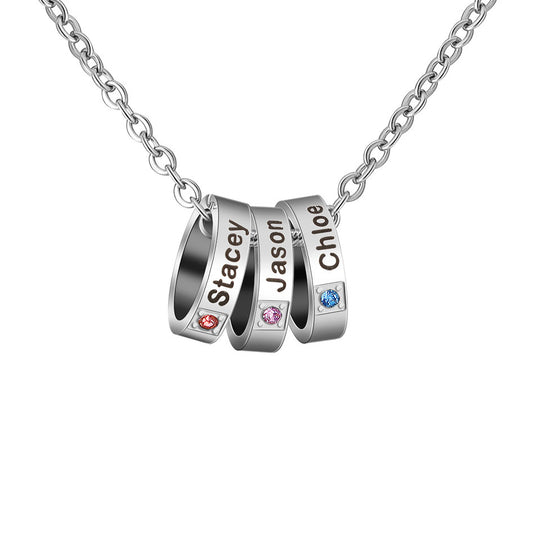 Birthstone Family Name Jewelry Gift for Mom Gullei.com