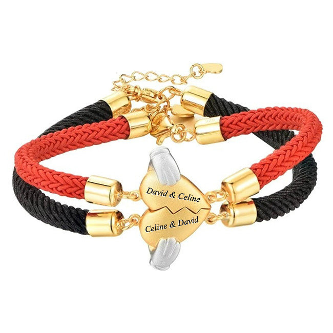 Magnetic Hearts Matching Friendship Bracelets Set