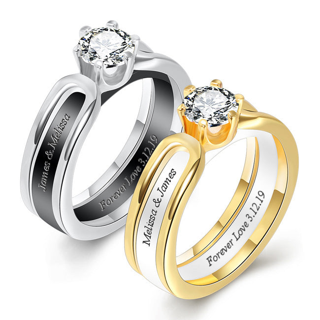 Engraved Matching Bff Rings Set for 2