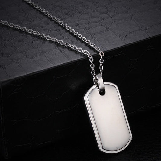 Engravable Army Name Tag Pendant Necklace