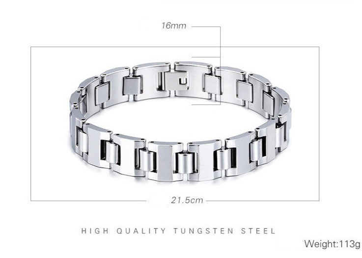 Custom Mens Tungsten Bracelet 22cm