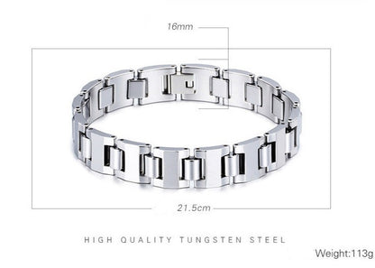 Custom Mens Tungsten Bracelet 22cm