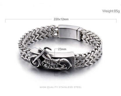 Custom Biker Style Mens Bracelet 22cm