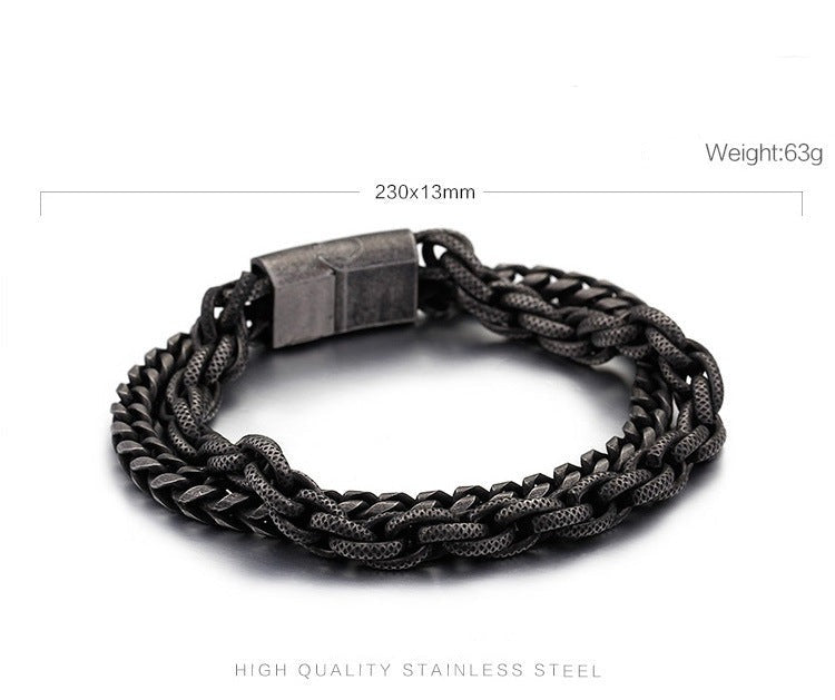 Custom Mens Double Chain Bracelet