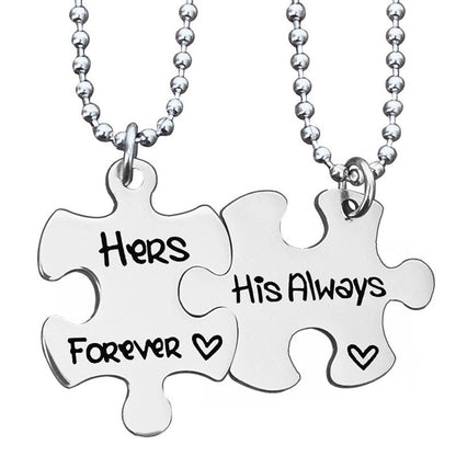 Her Forever His Always Promise Couple Necklaces