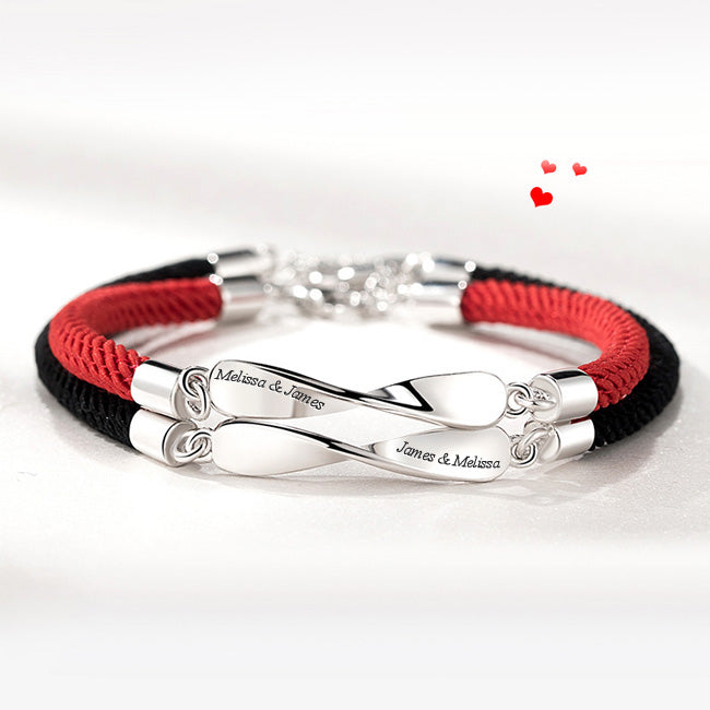 Engraved Mobius Friendship Bracelets Set