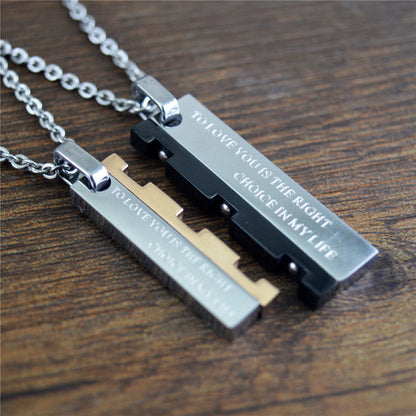 Custom Name Relationship Couples Necklaces Set