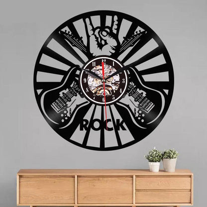 Silent Wall Clock – LP Record Rock Design, 30 cm