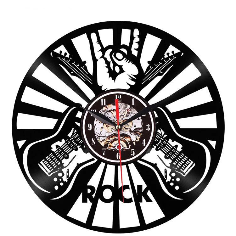 Silent Wall Clock – LP Record Rock Design, 30 cm