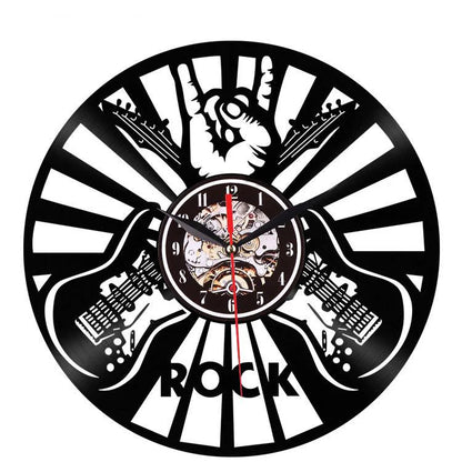 Silent Wall Clock – LP Record Rock Design, 30 cm
