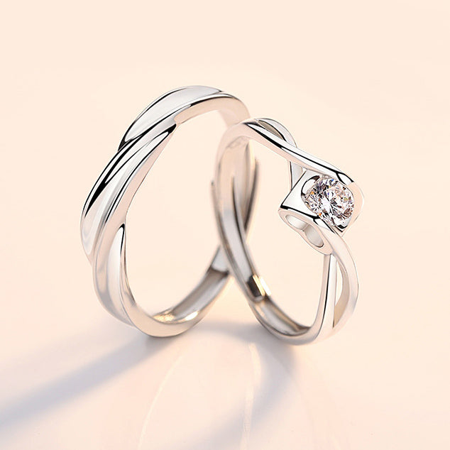 Engravable Couple Anniversary Rings Set for Two
