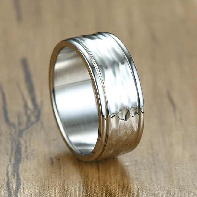 Name Engraved Wedding Band for Guys 8mm