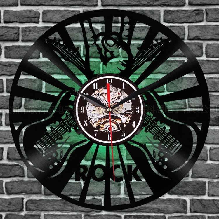 Silent Wall Clock – LP Record Rock Design, 30 cm