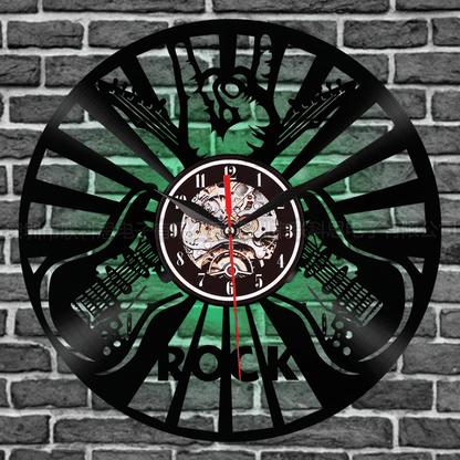 Silent Wall Clock – LP Record Rock Design, 30 cm