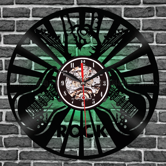 Silent Wall Clock – LP Record Rock Design, 30 cm