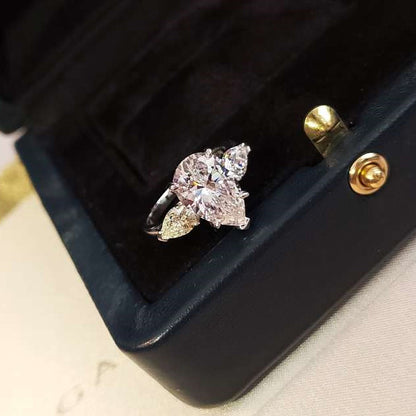 Pear Cut Synthetic Diamond Celebrity Engagement Ring