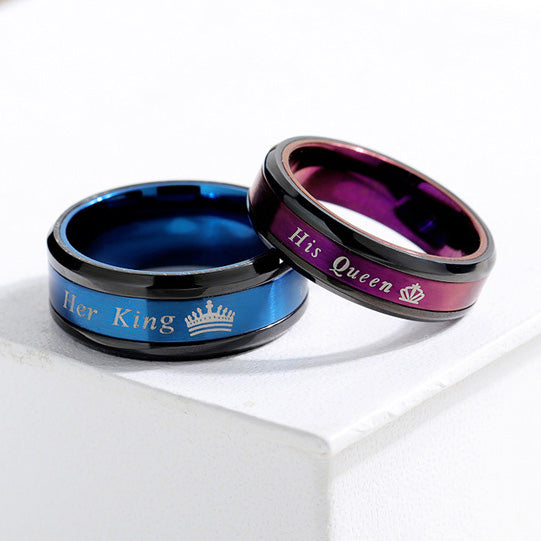 Her King His Queen Wedding Rings for Couple