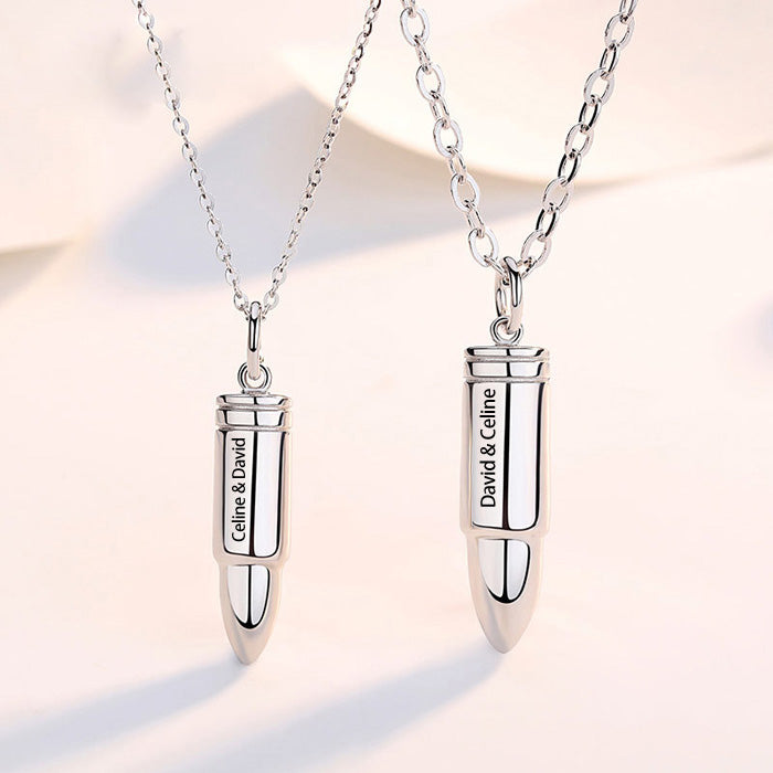 Promise Couple Necklaces Matching Bullets