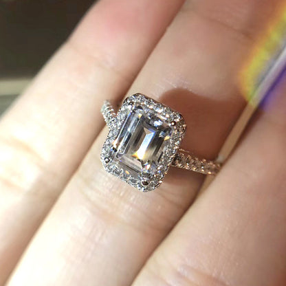 1.92 Carats Emerald Cut Diamond Engagement Ring for Her