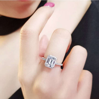 1.92 Carats Emerald Cut Diamond Engagement Ring for Her