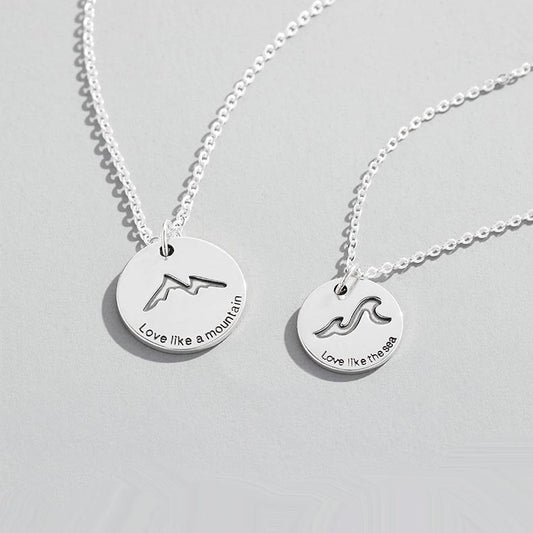 Mountain and Sea Promise Necklaces Set for 2