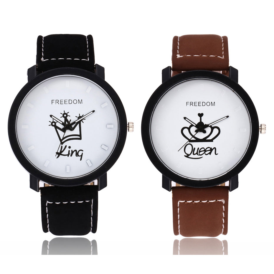 Matching King Queen Freedom Watch Set for Couples