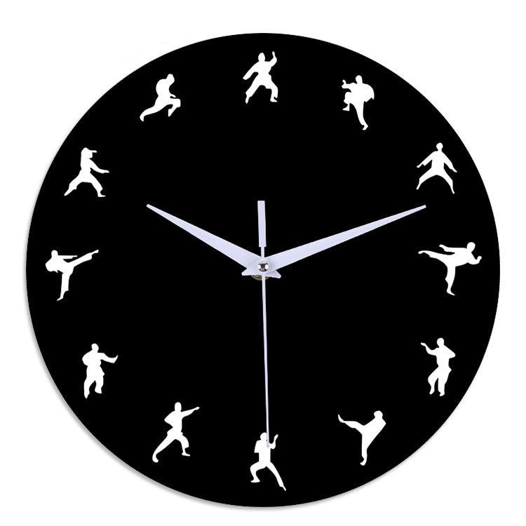 Martial Arts Themed Silent Wall Clock – Unique Design for Enthusiasts