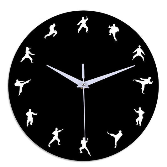 Martial Arts Themed Silent Wall Clock – Unique Design for Enthusiasts