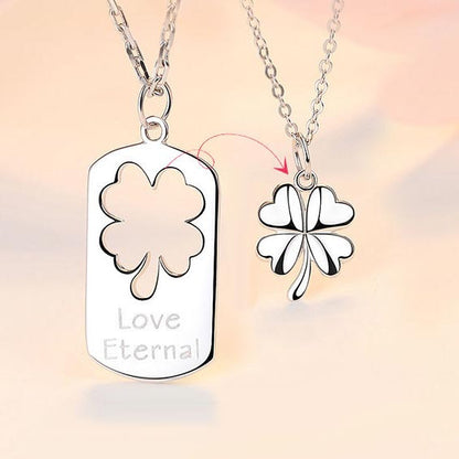Personalized Eternal Love Flower Couples Necklaces Set for 2
