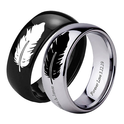 Matching Couple Anniversary Rings Gift with Engraving