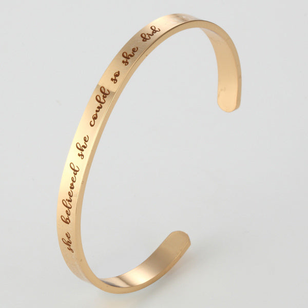 Inspirational Cuff Bracelet Graduation Gift for Her