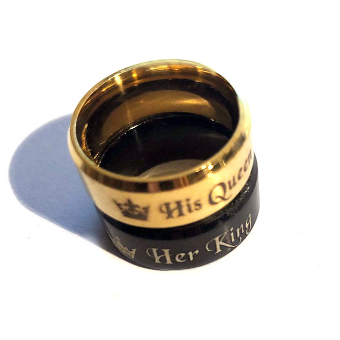 Her King His Queen Couple Promise Rings Set