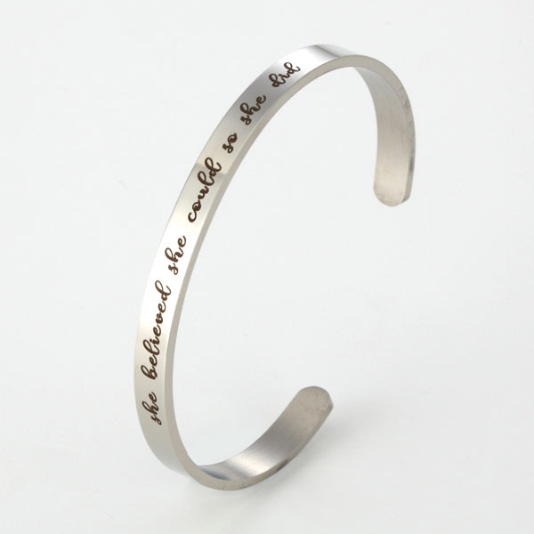 Inspirational Cuff Bracelet Graduation Gift for Her