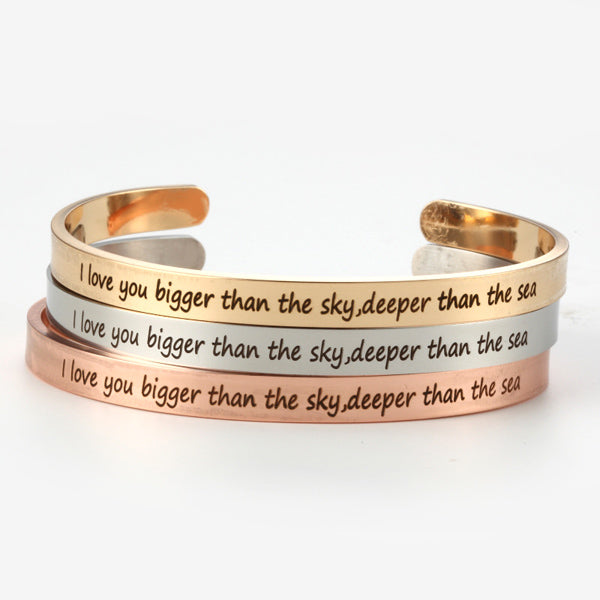 Personalized Promise Cuff Bracelet for Girlfriend