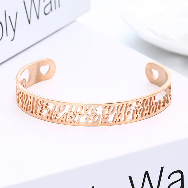Engraved Promise Cuff Bracelet Gift for Girlfriend