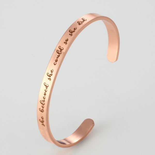 Inspirational Cuff Bracelet Graduation Gift for Her