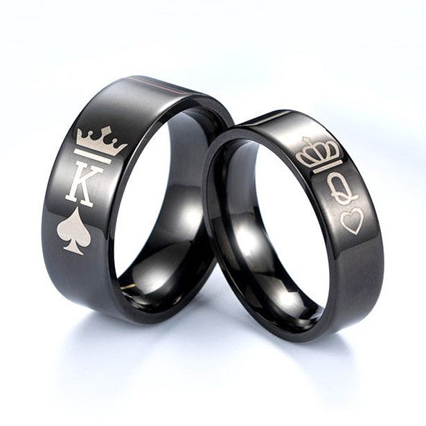 King Queen Crown Promise Rings for Him and Her