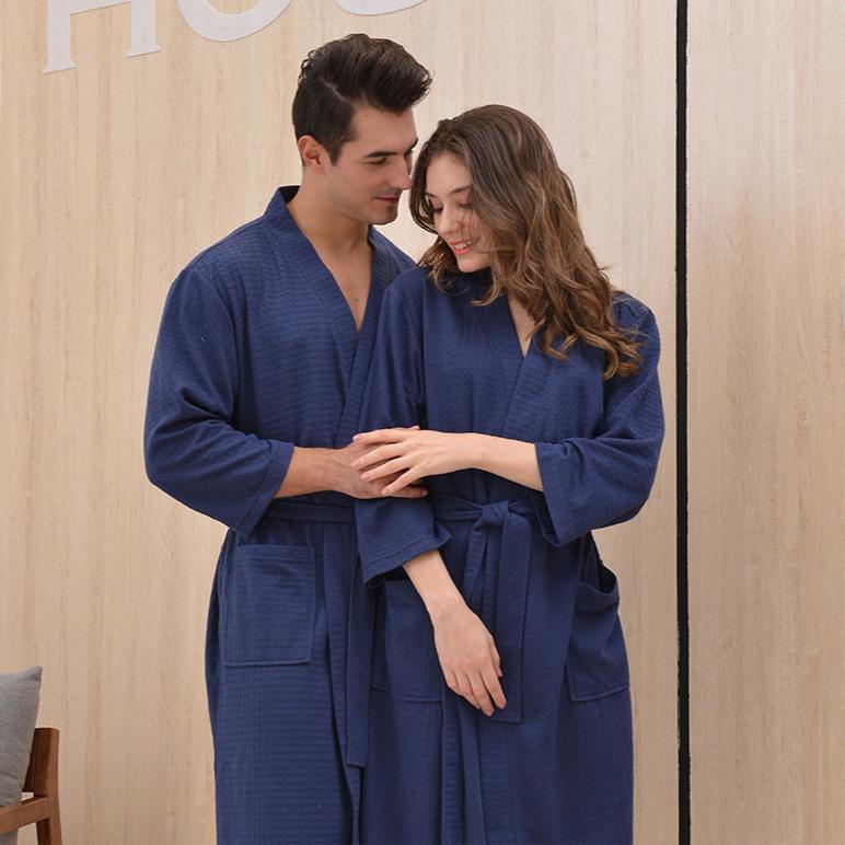 100% Polyester 2 Piece Long Robe Set for Couples