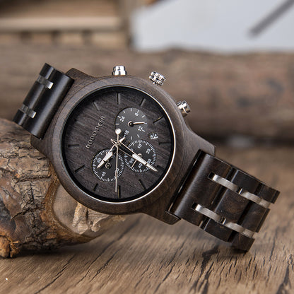 Engraved Matching Wood Couple Watch Set