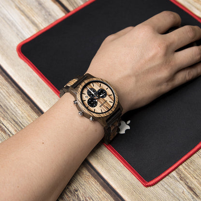 Engraved Matching Wood Couple Watch Set