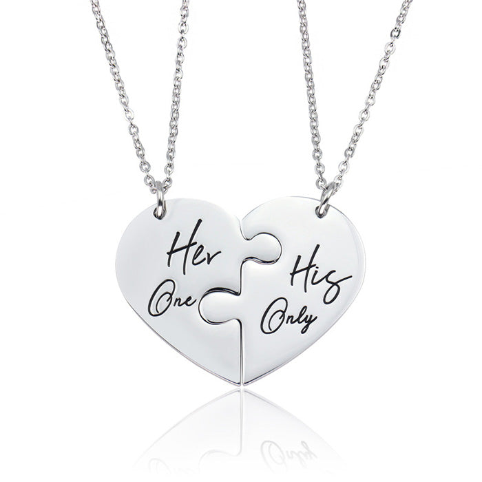 His and Hers Promise 2 Piece Couple Necklaces