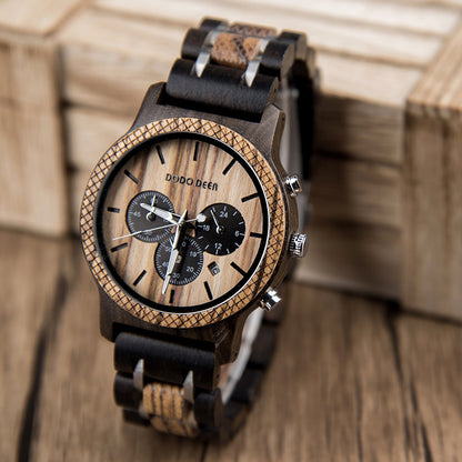 Engraved Matching Wood Couple Watch Set