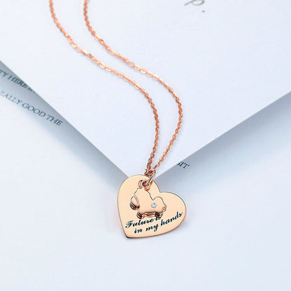 Engraved Heart Pendant Gift for Girlfriend