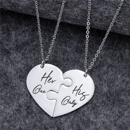 His and Hers Promise 2 Piece Couple Necklaces