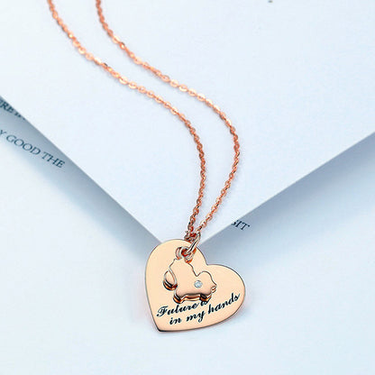 Engraved Heart Pendant Gift for Girlfriend