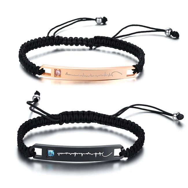 Heartbeat Matching Friendship Bracelets Set