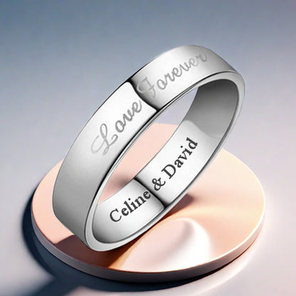 Customized Engraved Promise Ring for Men Sterling Silver