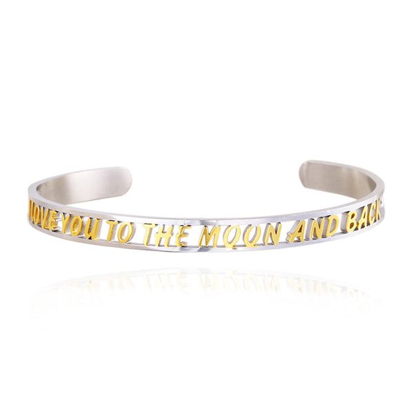 Love you to the Moon and Back Cuff Bangle for Her